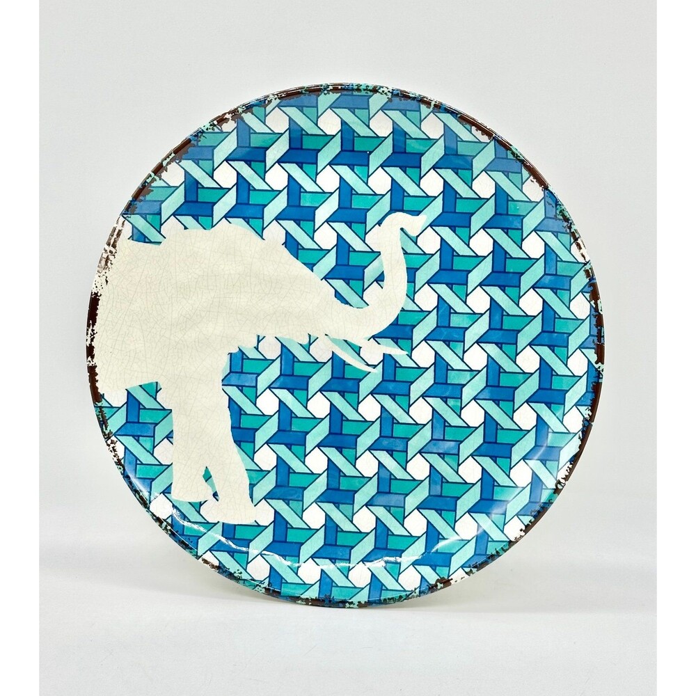 Set of 4 Dillard's Noble Excellence Melamine Safari Animal 9" Lunch Plates